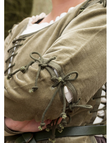 Jaqueta medieval Griselda em camurça,...