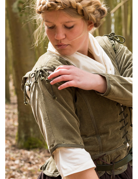 Jaqueta medieval Griselda em camurça,...