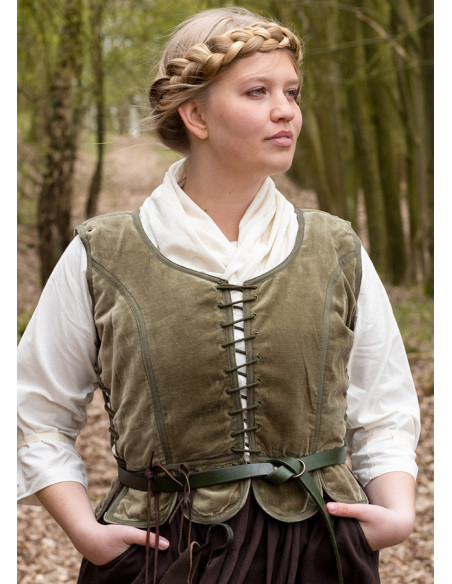 Jaqueta medieval Griselda em camurça,...