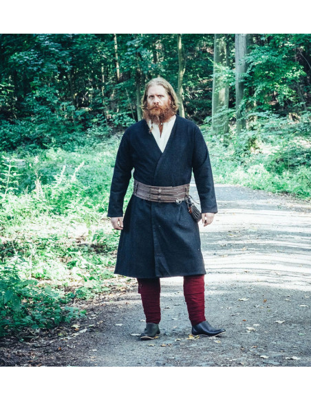 Túnica Viking aberta em lã modelo...