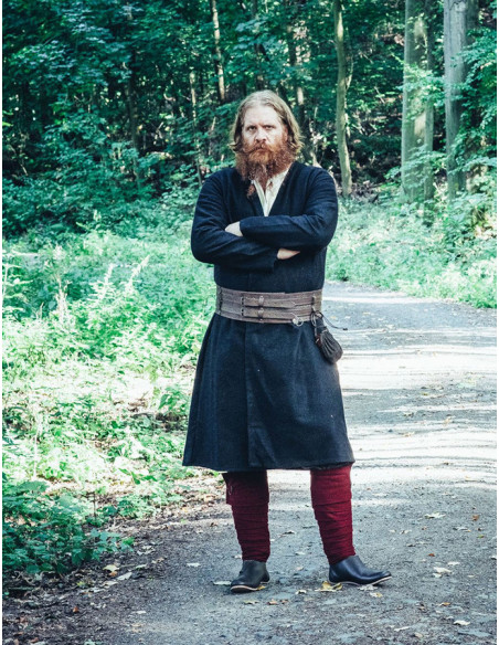 Túnica Viking aberta em lã modelo...