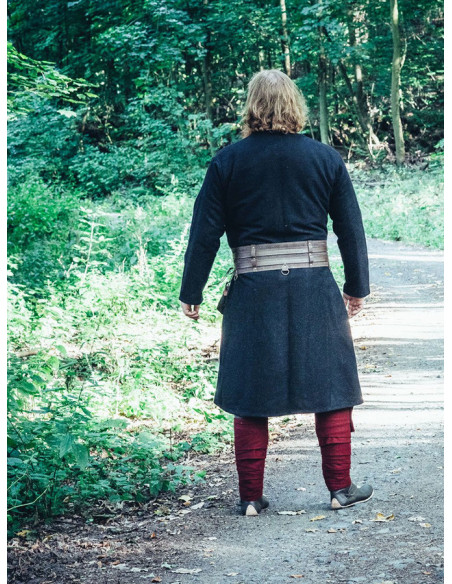 Túnica Viking aberta em lã modelo...