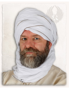 Turbante Árabe Masud Branco Autêntico