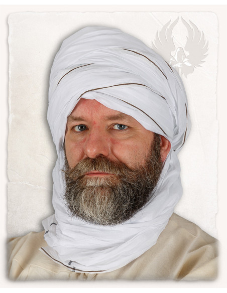 Turbante Árabe Masud Branco Autêntico