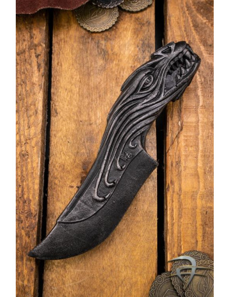 Fantástica faca de arremesso preta do Dragão, LARP