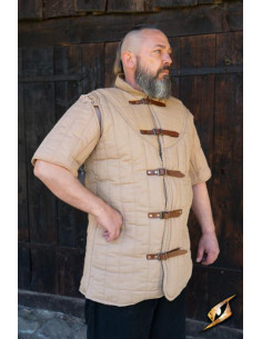 Guerreiro Medieval Gambeson Manga Curta, Desert Beige