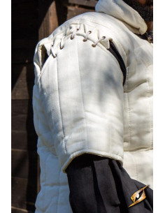 Gambeson medieval de manga curta do Guerreiro, branco... 2