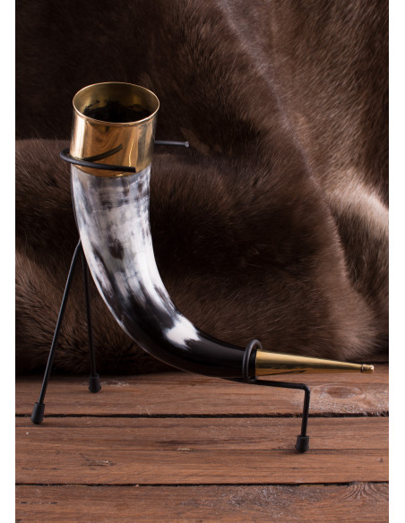 Chifre viking decorativo com suporte,...