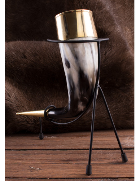 Chifre viking decorativo com suporte,...