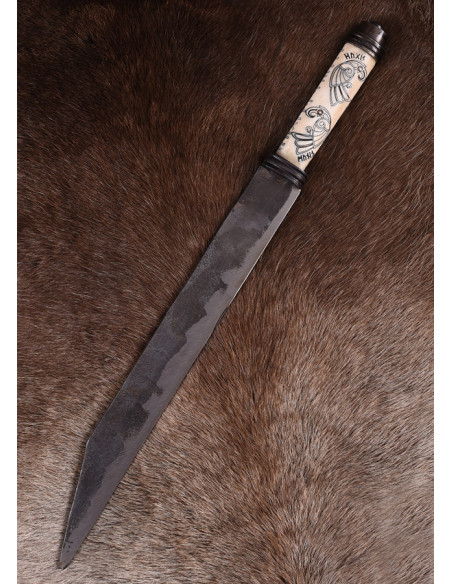 Seax ou faca Viking longa com cabo de...