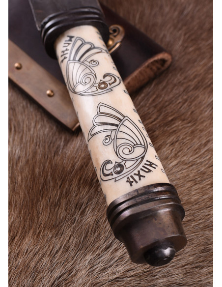 Seax ou faca Viking longa com cabo de...