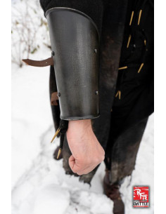 Braceletes medievais simples em preto, Epic Armory 2