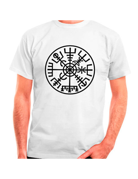 T-shirt branca Vegvísir Vikings,...
