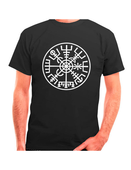 T-shirt Vikings Vegvísir preta, manga...
