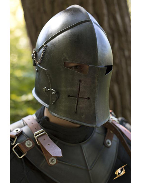 Basinette Medieval com Visor, Epic Black