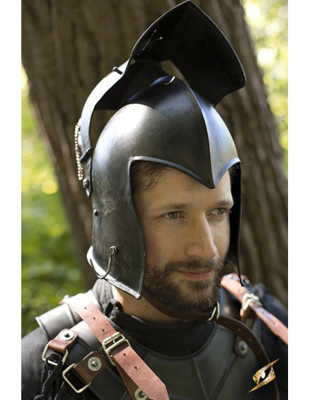 Basinette Medieval com Visor, Epic Black