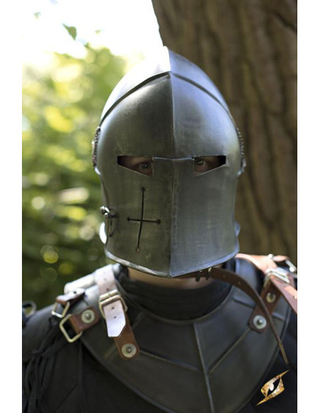 Basinette Medieval com Visor, Epic Black