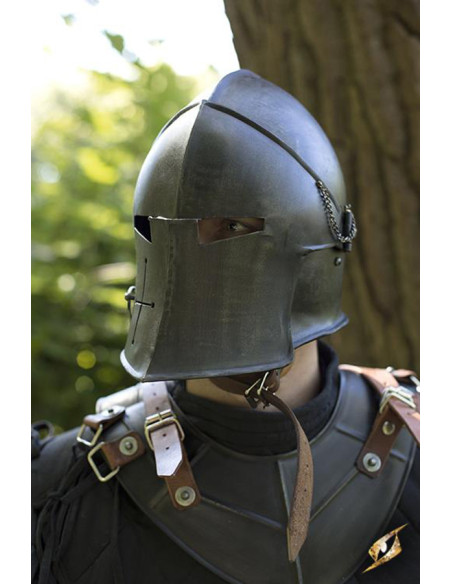 Basinette Medieval com Visor, Epic Black