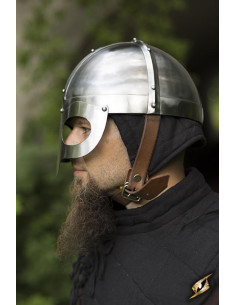 Capacete Viking com máscara, acabamento polido 2