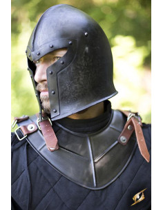 Gorget Medieval de Drake Simples, Acabamento Sombrio Épico