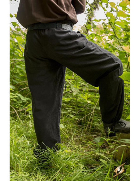 Calças medievais básicas em preto,...