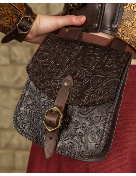 Bolsa medieval Beatriz em couro...