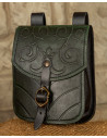 Bolsa medieval Goffredo em couro verde