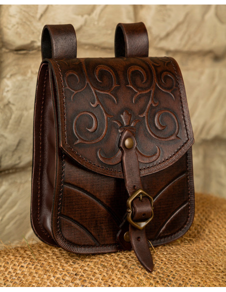 Bolsa medieval Goffredo em couro...