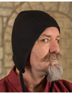 Martinus medieval crepe camponês, lã preta