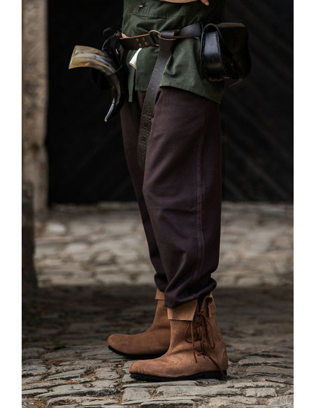 Calças medievais Dirk, cor marrom