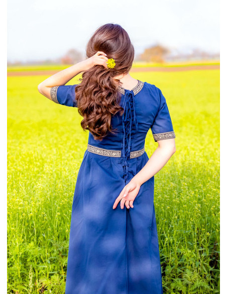 Vestido medieval mulher Enin, cor azul