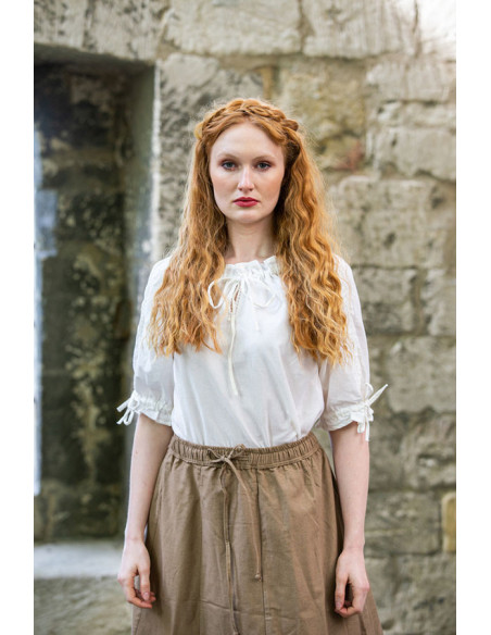 gravatas de blusa medieval branca