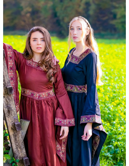 Vestido de nobreza medieval, vermelho...