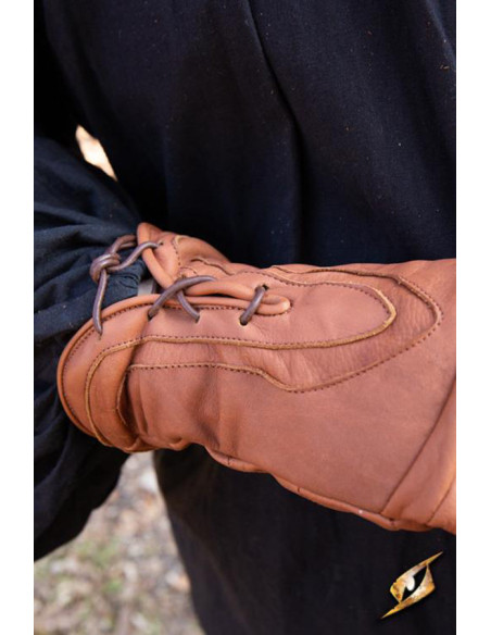 Luvas fantasia Pícaro em couro marrom...