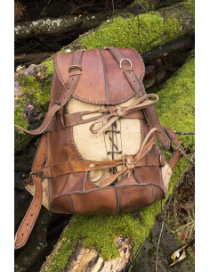 Mochila de aventureiro medieval na cor marrom