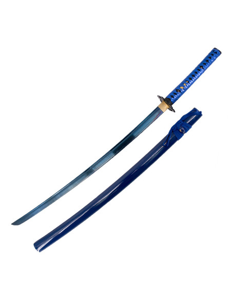 Katana de prática básica azul com caixa