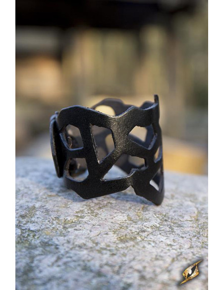 Pulseira Elf Rogue em couro preto, 31...