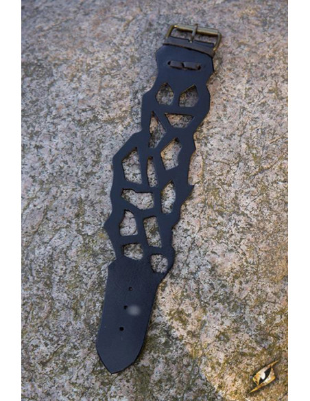 Pulseira Elf Rogue em couro preto, 31...
