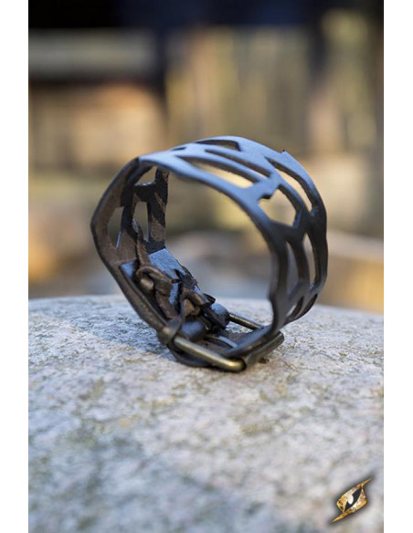 Pulseira Elf Rogue em couro preto, 31...