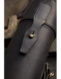 Porta-pergaminho com alça em couro preto 2