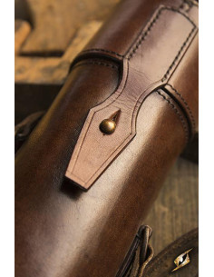 Porta-pergaminhos com alça em couro marrom 2