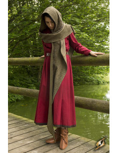 Capuz com xale medieval modelo Altaïr verde