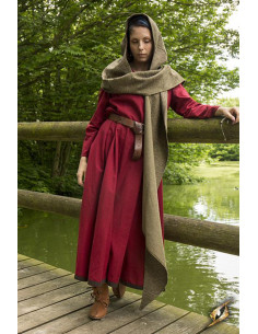 Capuz com xale medieval modelo Altaïr verde 2