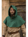 Capuz medieval com ombreiras verdes