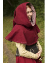 Capuz medieval com dragonas, vermelho escuro
