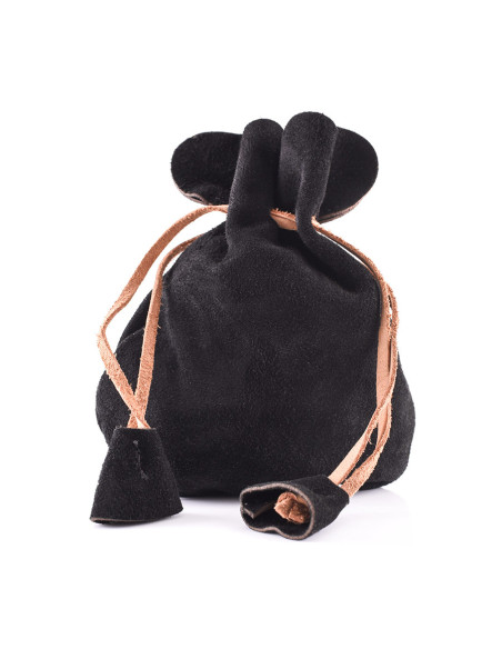 Bolsa pequena para moedas em camurça,...