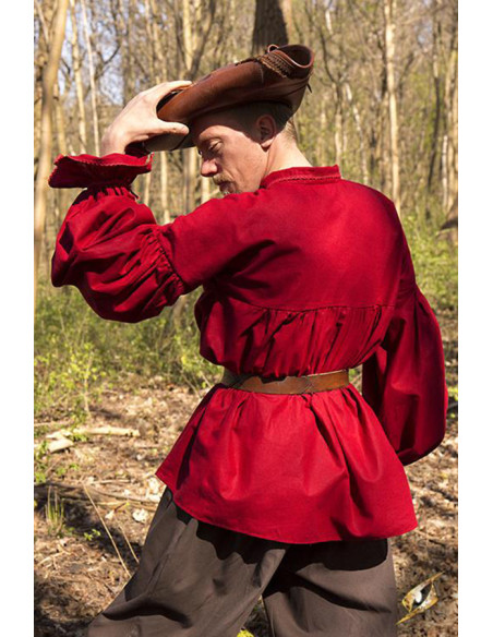 Camisa de algodão renascentista...