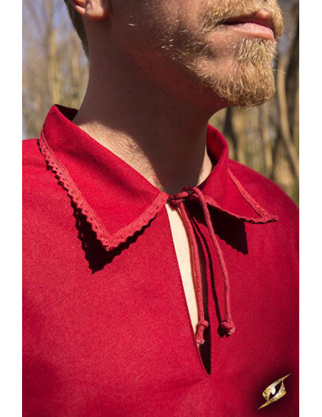 Camisa de algodão renascentista...