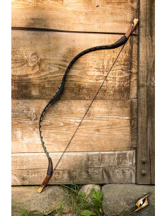 Arco medieval preto para usar montado a cavalo. 118 cm.