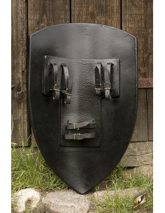 Escudo Leão Cavaleiro Medieval Branco/Ouro em látex,... 2